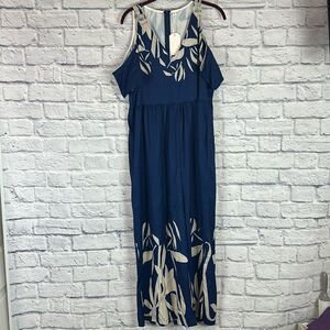Navy Blue Cold Shoulder Jumpsuit Size XL NWT